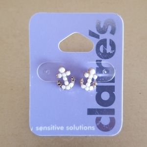 Claire's Anchor Stud Earrings NEW